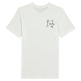 Camiseta Prémium Unisex Bordado de Gato "Mirada Sospechosa" Michilandia