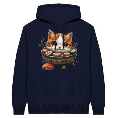 Sudadera con Capucha Unisex Estampado de Gato "Sushi y Ronroneos" Michilandia | La tienda online de los fans de gatos