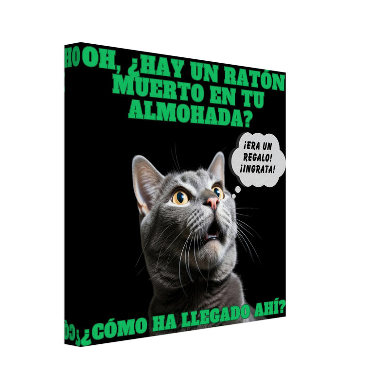 Lienzo de Gato "Regalo Sorpresa" Michilandia | La tienda online de los amantes de gatos