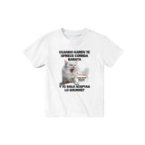 Camiseta Junior Unisex Estampado de Gato "Gourmet Indignado" Michilandia | La tienda online de los fans de gatos