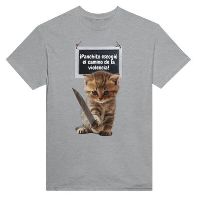 Camiseta Unisex Estampado de Gato "Panchito y Su Camino" Michilandia | La tienda online de los fans de gatos