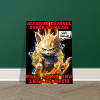 Lienzo de Gato "Super Saiyajin Felino" Michilandia | La tienda online de los amantes de gatos