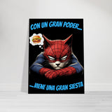 Lienzo de Gato "Spider-Siesta" Michilandia | La tienda online de los amantes de gatos