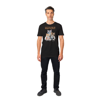 Camiseta unisex estampado de gato "Mundo pacífico" Gelato