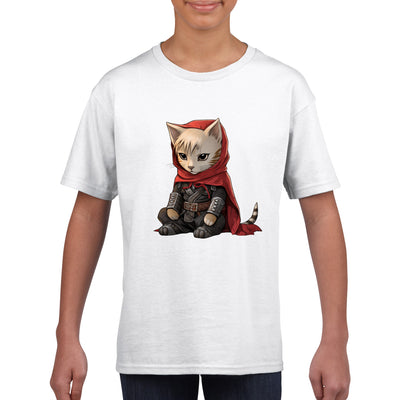 Camiseta júnior unisex estampado de gato 