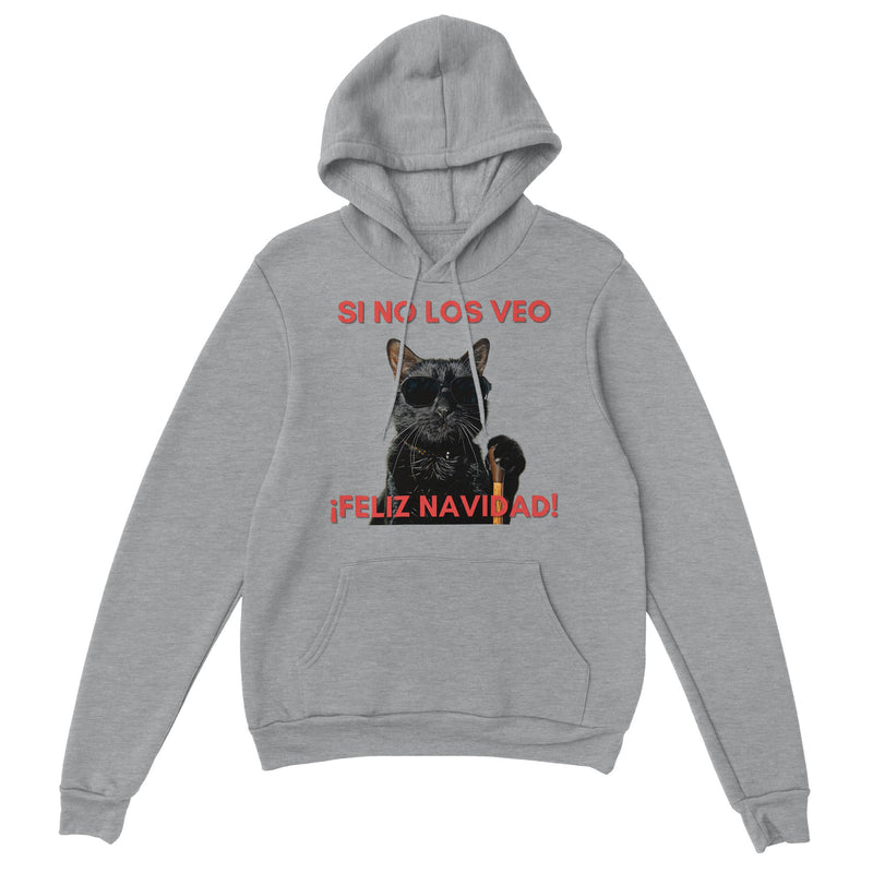 Sudadera con Capucha Unisex Estampado de Gato "Navidad a Ciegas" Michilandia | La tienda online de los fans de gatos