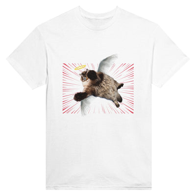 Camiseta Unisex Estampado de Gato "Ángel de Pelaje" Michilandia | La tienda online de los fans de gatos