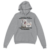 Sudadera con Capucha Unisex Estampado de Gato "Gourmet Indignado" Michilandia | La tienda online de los fans de gatos