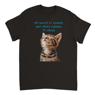 Camiseta Unisex Estampado de Gato "Silencio Melódico" Michilandia | La tienda online de los fans de gatos