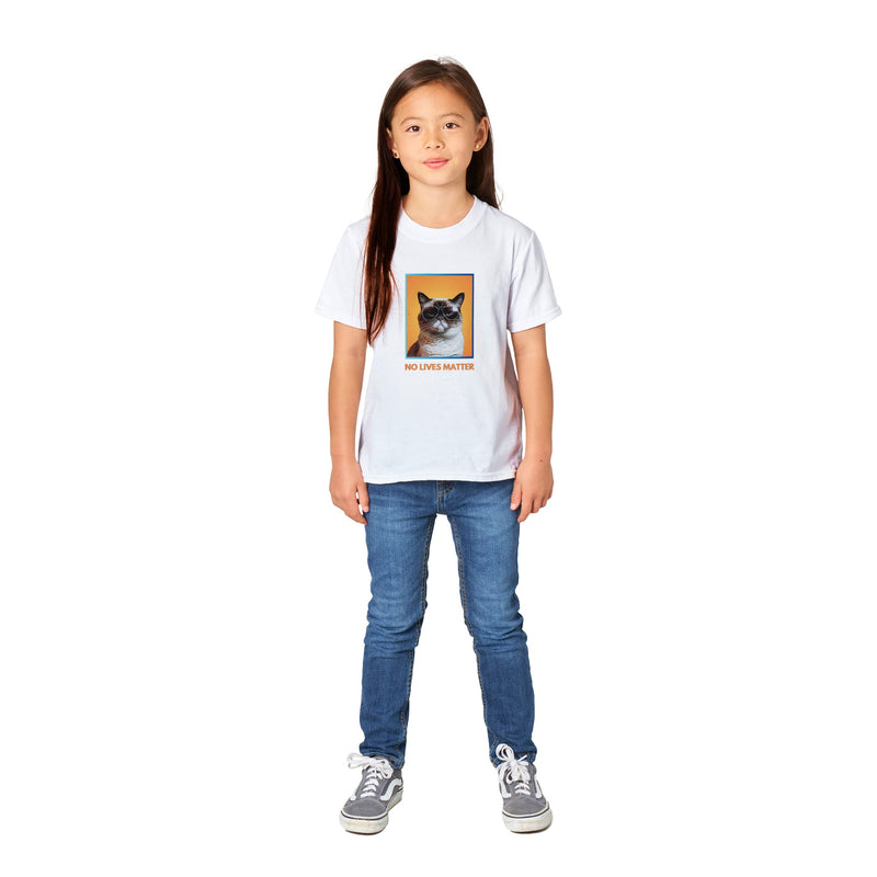 Camiseta Junior Unisex Estampado de Gato "Gruñón Sarcástico" Michilandia