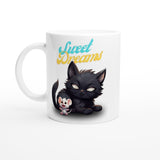 Taza blanca con impresión de gato "Sweet Dreams" Gelato