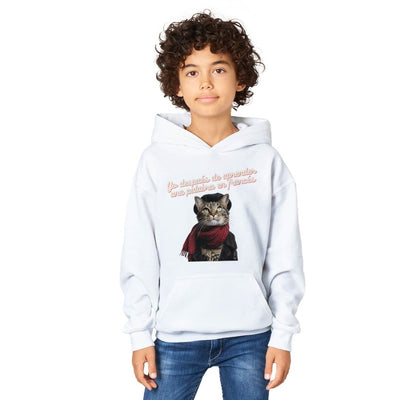 Sudadera con capucha júnior estampado de gato 