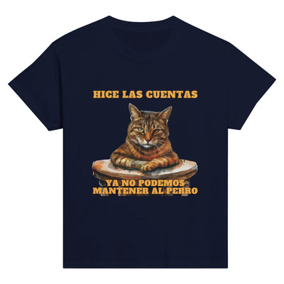 Camiseta Junior Unisex Estampado de Gato "Economista Felino" Michilandia | La tienda online de los fans de gatos