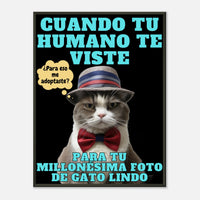 Póster Semibrillante de Gato con Marco Metal "Modelo Reluctante" Michilandia | La tienda online de los amantes de gatos