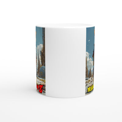 Taza Blanca con Impresión de Gato "Guerrero de la Ciudad" Michilandia | La tienda online de los fans de gatos