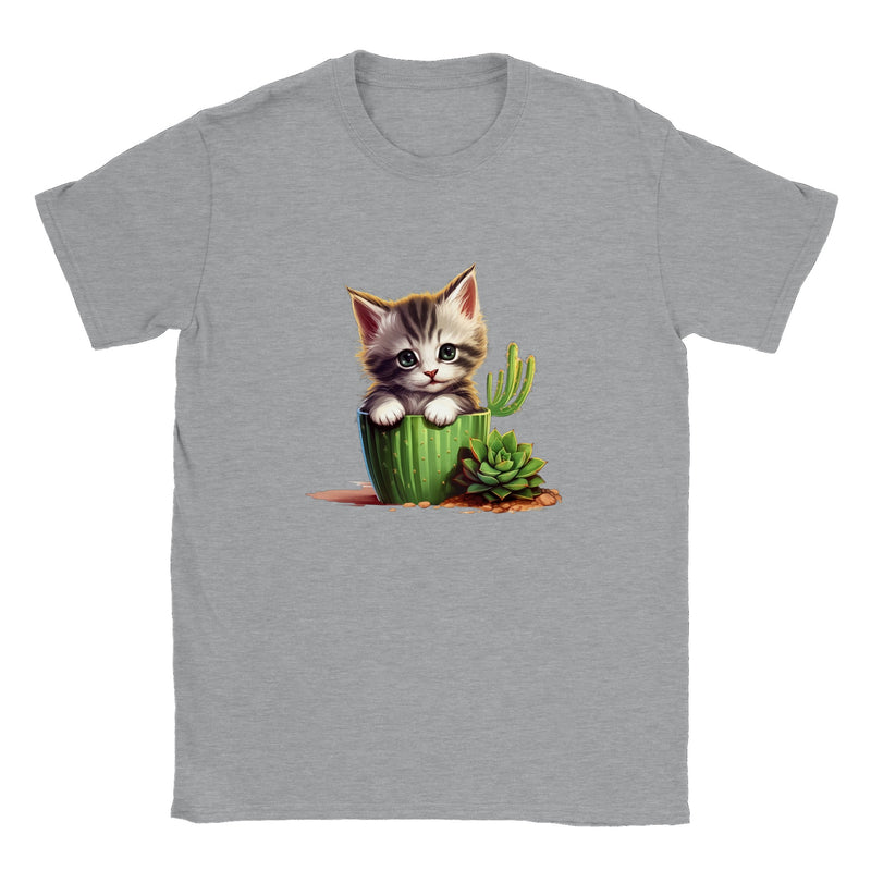 Camiseta unisex estampado de gato "Cactus comestible" Gelato