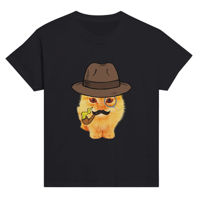 Camiseta Junior Unisex Estampado de Gato "Gentleman Miau" Michilandia