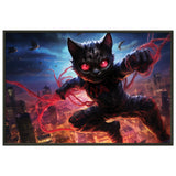 Póster semibrillante de gato con marco metal "Dark Spiderkitty"