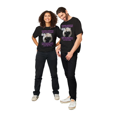 Camiseta Unisex Estampado de Gato "Elegancia Gatuna" Michilandia | La tienda online de los fans de gatos