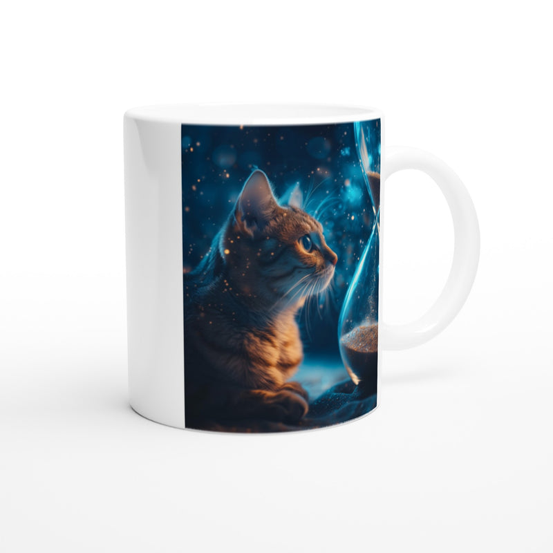 Taza Blanca con Impresión de Gato "Arena Estelar" Michilandia | La tienda online de los fans de gatos