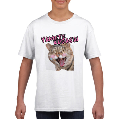 Camiseta júnior unisex estampado de gato 