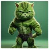 Lienzo de gato "Michi Hulk" Gelato