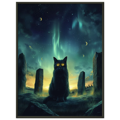 Póster Semibrillante de Gato con Marco Metal 