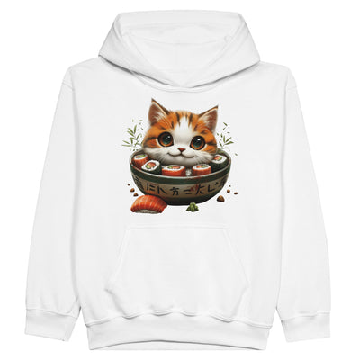 Sudadera con capucha júnior estampado de gato 