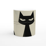 Taza Blanca con Impresión de Gato "Minimalismo Siamés" Michilandia | La tienda online de los fans de gatos