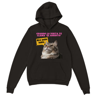 Sudadera con capucha unisex estampado de gato 