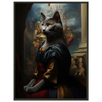 Póster Semibrillante de Gato con Marco Metal "Mona Felina" Michilandia | La tienda online de los fans de gatos