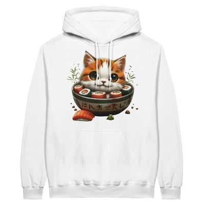 Sudadera con Capucha Unisex Estampado de Gato "Sushi y Ronroneos" Michilandia | La tienda online de los fans de gatos