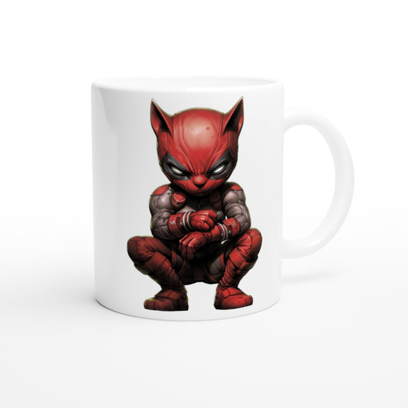 Taza blanca con impresión de gato "DeadCat" Michilandia | La tienda online de los amantes de gatos