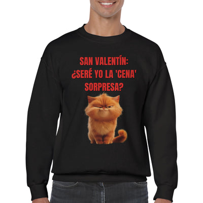 Sudadera Unisex Estampado de Gato "Cena Sorpresa Miau" Michilandia | La tienda online de los fans de gatos