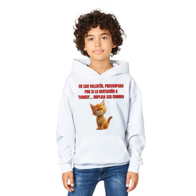 Sudadera con capucha júnior estampado de gato 