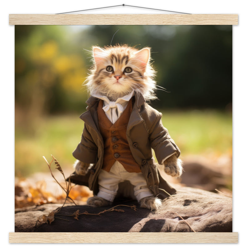 Póster semibrillante de gato con colgador "Michi Bilbo el Hobbit" Gelato