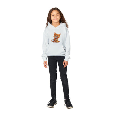 Sudadera con capucha júnior estampado de gato "Miau en Pañales" Michilandia