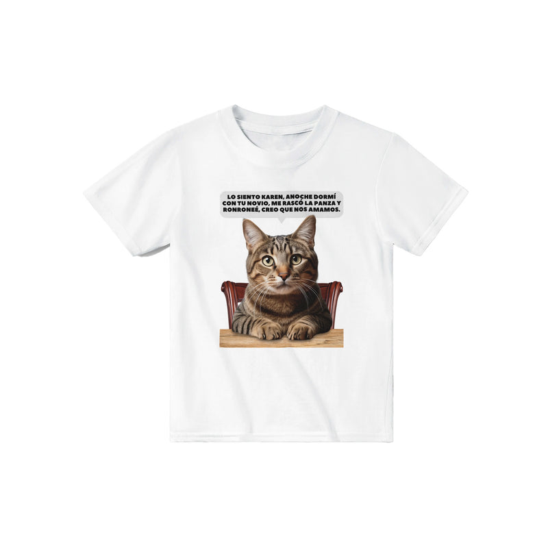 Camiseta Junior Unisex Estampado de Gato "Confesión Incomoda" Michilandia | La tienda online de los fans de gatos