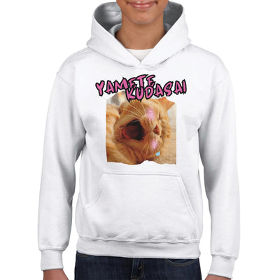 Sudadera con capucha júnior estampado de gato 