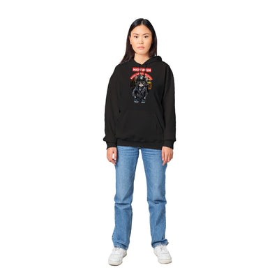 Sudadera con capucha unisex estampado de gato "Michi Biker" Gelato