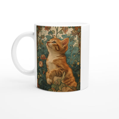 Taza Blanca con Impresión de Gato 