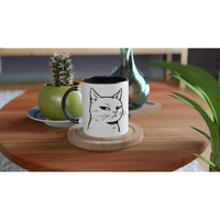 Taza Bicolor con Impresión de Gato "Mirada Sospechosa" Michilandia