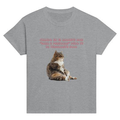 Camiseta Junior Unisex Estampado de Gato "Miau de Culpa" Michilandia | La tienda online de los fans de gatos