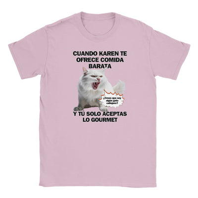 Camiseta Junior Unisex Estampado de Gato "Gourmet Indignado" Michilandia | La tienda online de los fans de gatos