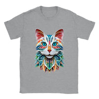 Camiseta unisex estampado de gato "Felino de Papel Cromático" Gelato