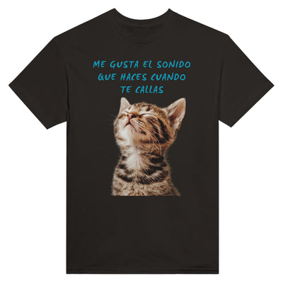 Camiseta Unisex Estampado de Gato "Silencio Melódico" Michilandia | La tienda online de los fans de gatos