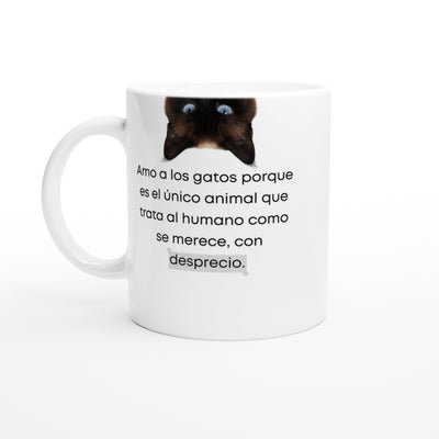 Taza Blanca con Impresión de Gato 