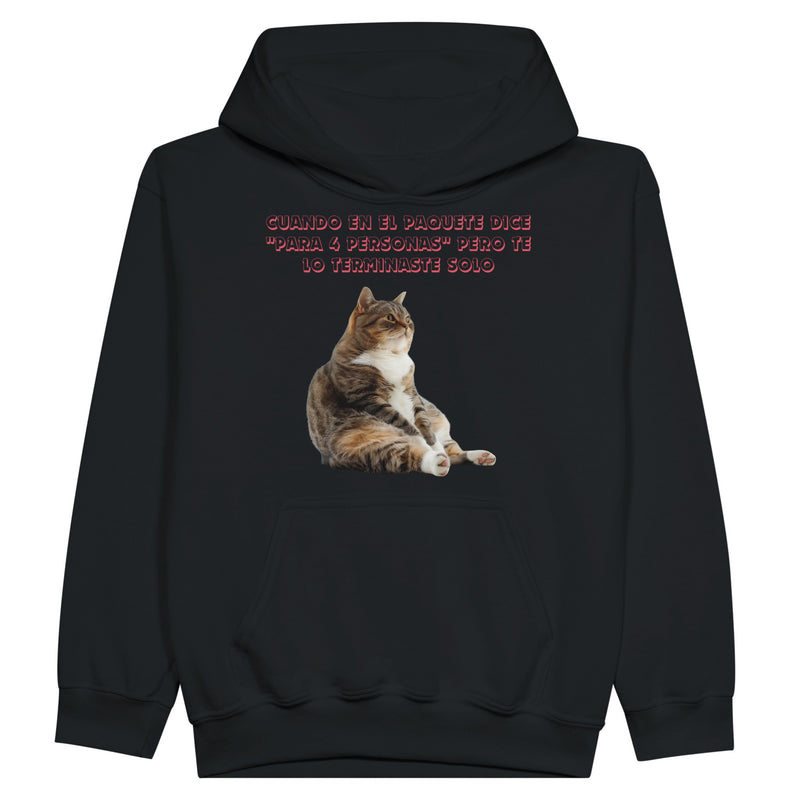 Sudadera con capucha júnior estampado de gato "Miau de Culpa" Michilandia | La tienda online de los fans de gatos