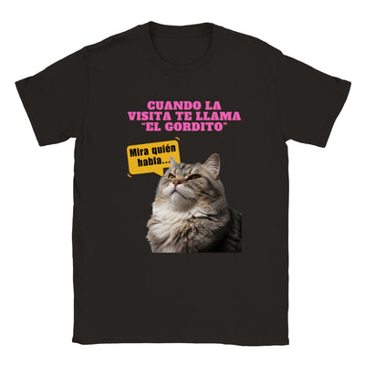 Camiseta unisex estampado de gato 