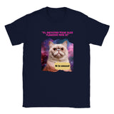 Camiseta júnior unisex estampado de gato "El michi cósmico" Gelato